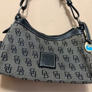 Dooney & Bourke Black and Tan Shoulder Bag